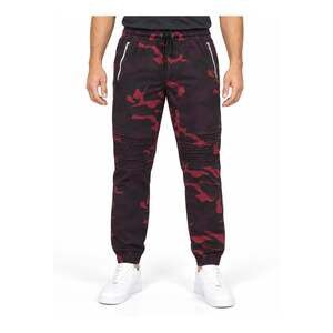 NEW Phat Farm Stretch Pants Mens Large Red Camo Jogger Elastic Waist Zip